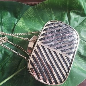 Black and Gold Metal Clutch